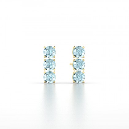 Clymène Boucles d'oreilles Aigue-marine en Or jaune 18k - 0