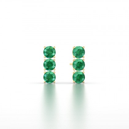 Clymène Boucles d'oreilles Emeraude en Or jaune 18k