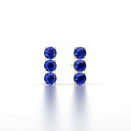 Clymène Boucles d'oreilles Saphir en Or jaune 18k