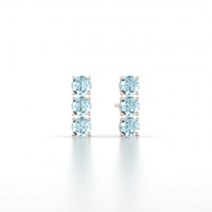 Clymène Boucles d'oreilles Aigue-marine en Or rose 18k