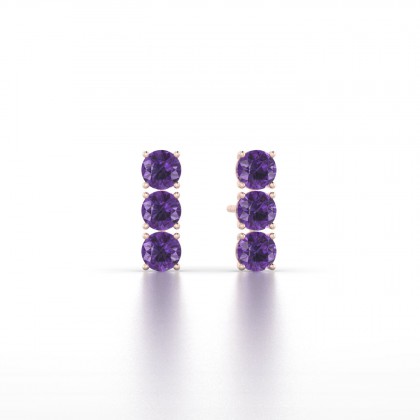 Clymène Boucles d'oreilles Améthyste en Or rose 18k - 0