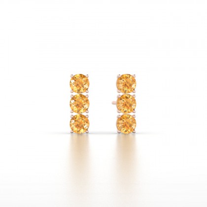 Clymène Boucles d'oreilles Citrine en Or rose 18k - 0