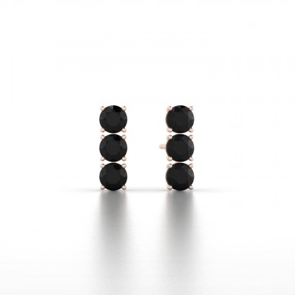 Clymène Boucles d'oreilles Diamant noir en Or rose 18k