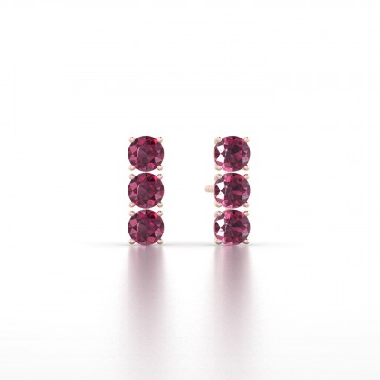 Clymène Boucles d'oreilles Grenat en Or rose 18k