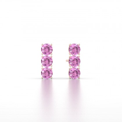 Clymène Boucles d'oreilles Saphir rose en Or rose 18k