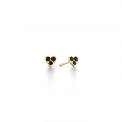 Corazon Boucles d'oreilles Diamant noir en Or jaune 18k