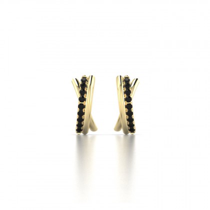 Gini Boucles d'oreilles Diamant noir en Or jaune 18k