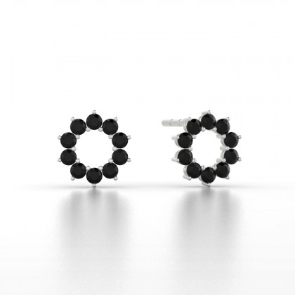 Dakota Boucles d'oreilles Diamant noir 0,30 carat en Argent 925