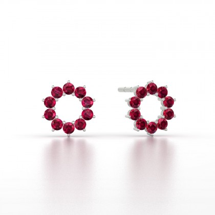Dakota Boucles d'oreilles Rubis 0,24 carat en Argent 925