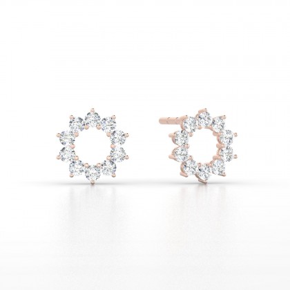 Dakota Boucles d'oreilles Diamant 0,30 carat en Or rose 18k