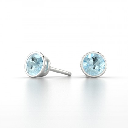 Dana Boucles d'oreilles Aigue-marine en Or blanc 18k