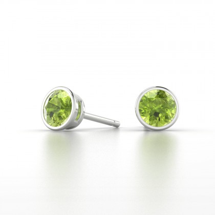 Dana Boucles d'oreilles Péridot en Or blanc 18k