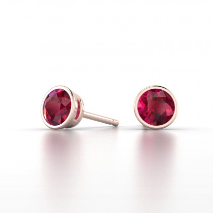 Dana Boucles d'oreilles Rubis en Or rose 18k