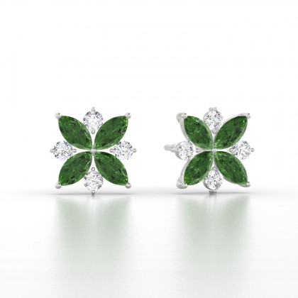 Daria Boucles d'oreilles Marquises Tourmaline en Argent 925