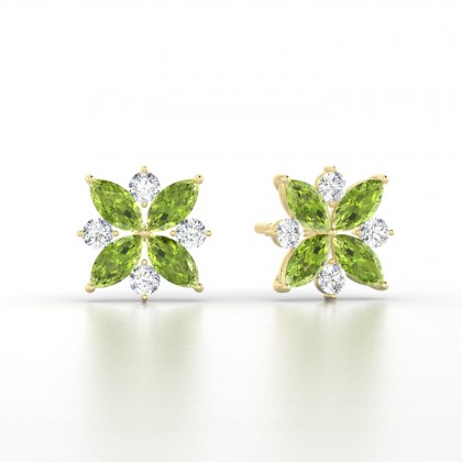 Daria Boucles d'oreilles Marquises Péridot en Or jaune 18k