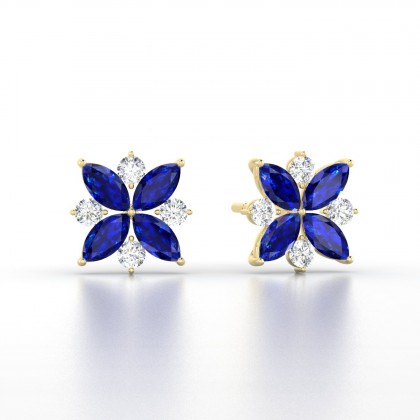 Daria Boucles d'oreilles Marquises Saphir en Or jaune 18k