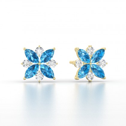 Daria Boucles d'oreilles Marquises Topaze en Or jaune 18k
