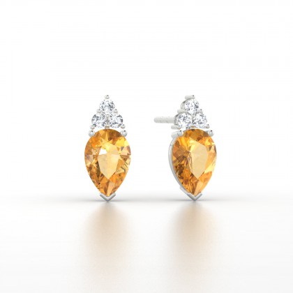 Divine Boucles d'oreilles Citrine en Argent 925