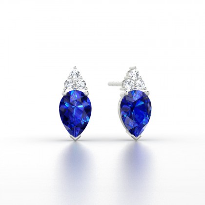 Divine Boucles d'oreilles Saphir en Argent 925