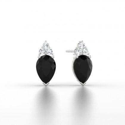 Divine Boucles d'oreilles Diamant noir en Or blanc 18k