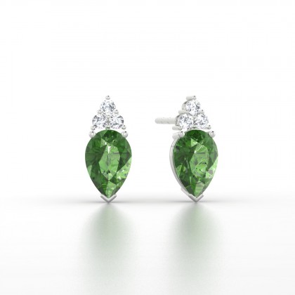Divine Boucles d'oreilles Tourmaline en Or blanc 18k