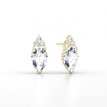 Divine Boucles d'oreilles Diamant 0,90 carat en Or jaune 18k