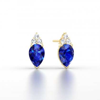 Divine Boucles d'oreilles Saphir en Or jaune 18k