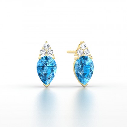 Divine Boucles d'oreilles Topaze en Or jaune 18k