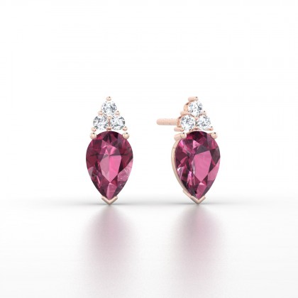 Divine Boucles d'oreilles Grenat en Or rose 18k
