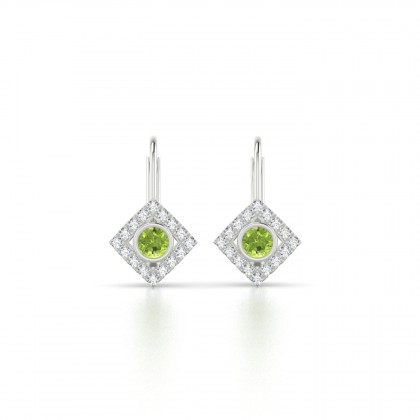 Mireille Boucles d'oreilles Péridot en Or blanc 18k