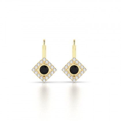 Mireille Boucles d'oreilles Diamant noir en Or jaune 18k