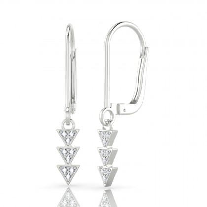 Ode Boucles d'oreilles dormeuses Diamant en Or blanc 18k