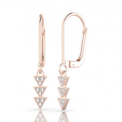Ode Boucles d'oreilles dormeuses Diamant en Or rose 18k