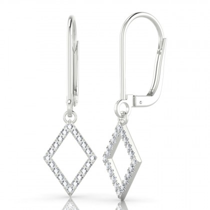 Tribu Boucles d'oreilles dormeuses Diamant en Argent 18k