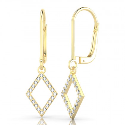 Tribu Boucles d'oreilles dormeuses Diamant en Or jaune 18k