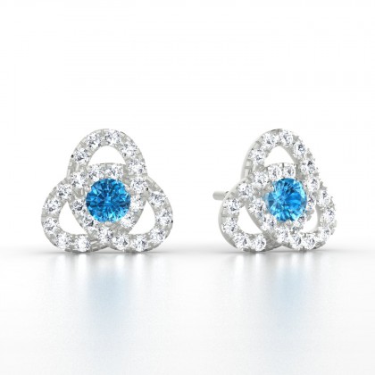 Entrelacées Boucles d'oreilles Topaze en Argent 925