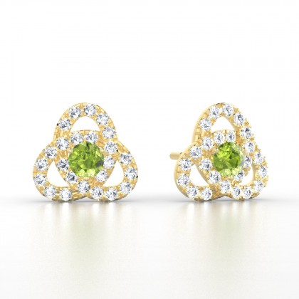 Entrelacées Boucles d'oreilles Péridot en Or jaune 18k