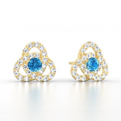 Entrelacées Boucles d'oreilles Topaze en Or jaune 18k