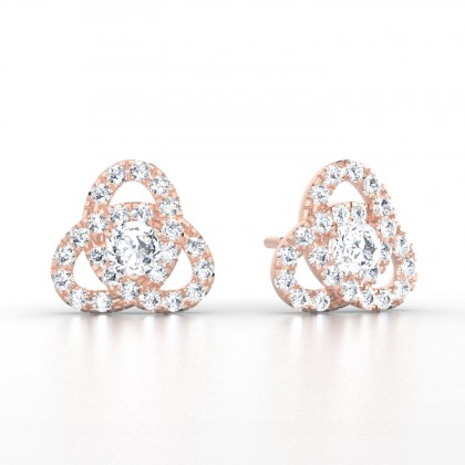 Entrelacées Boucles d'oreilles Diamant 0,20 carat en Or rose 18k