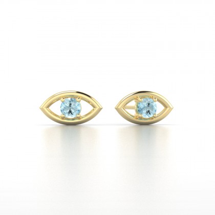 Era Boucles d'oreilles Aigue-marine en Or jaune 18k