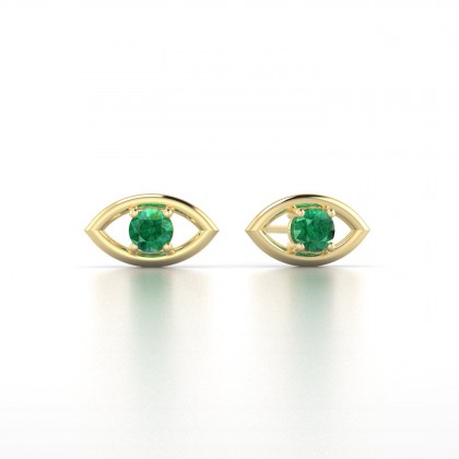 Era Boucles d'oreilles Emeraude en Or jaune 18k