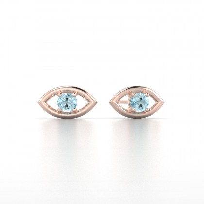 Era Boucles d'oreilles Aigue-marine en Or rose 18k