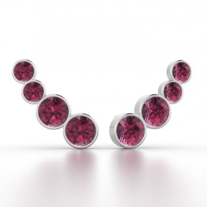 Eunice Boucles d'oreilles Grenat en Or blanc 18k