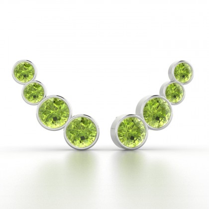 Eunice Boucles d'oreilles Péridot en Or blanc 18k