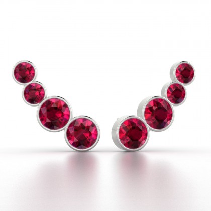 Eunice Boucles d'oreilles Rubis en Or blanc 18k