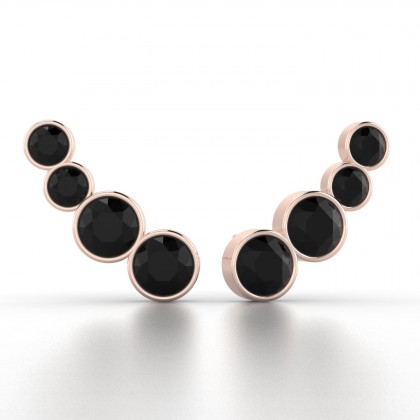 Eunice Boucles d'oreilles Diamant noir en Or rose 18k