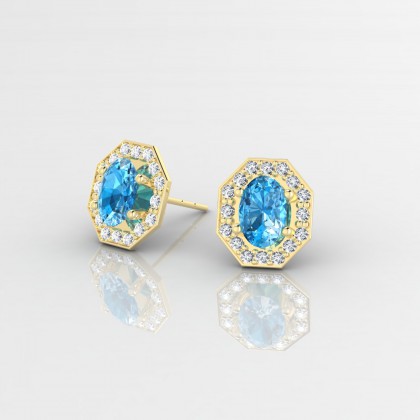 Fay Boucles d'oreilles Topaze en Or jaune 18k
