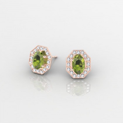 Fay Boucles d'oreilles Péridot en Or rose 18k