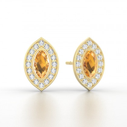 Gabrielle Boucles d'oreilles Marquises Citrine en Or jaune 18k