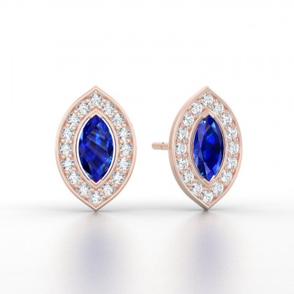 Gabrielle Boucles d'oreilles Marquises Saphir en Or rose 18k